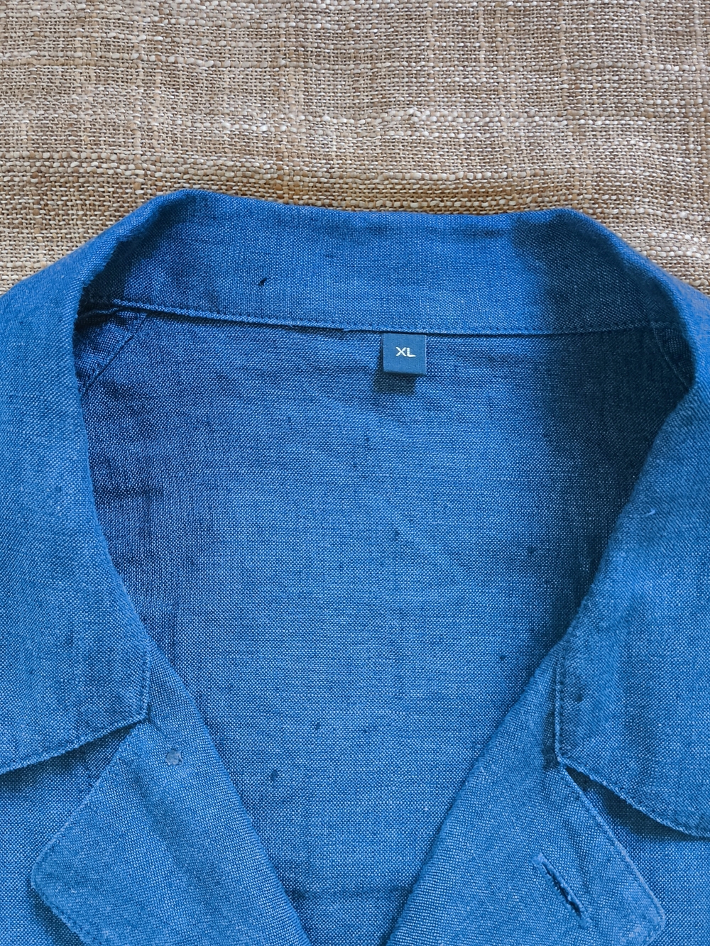 Muji 100 % Linen Chore Jacket Unstructed Men's Blue Linen Boxy Oversized Size XL - Picture 4 of 15